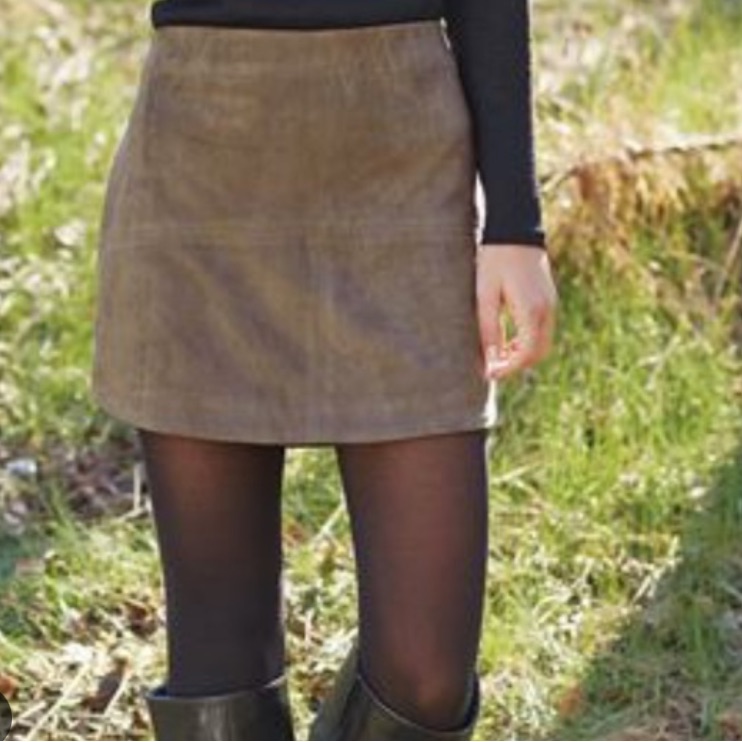Micro Suede Patchwork Skirt